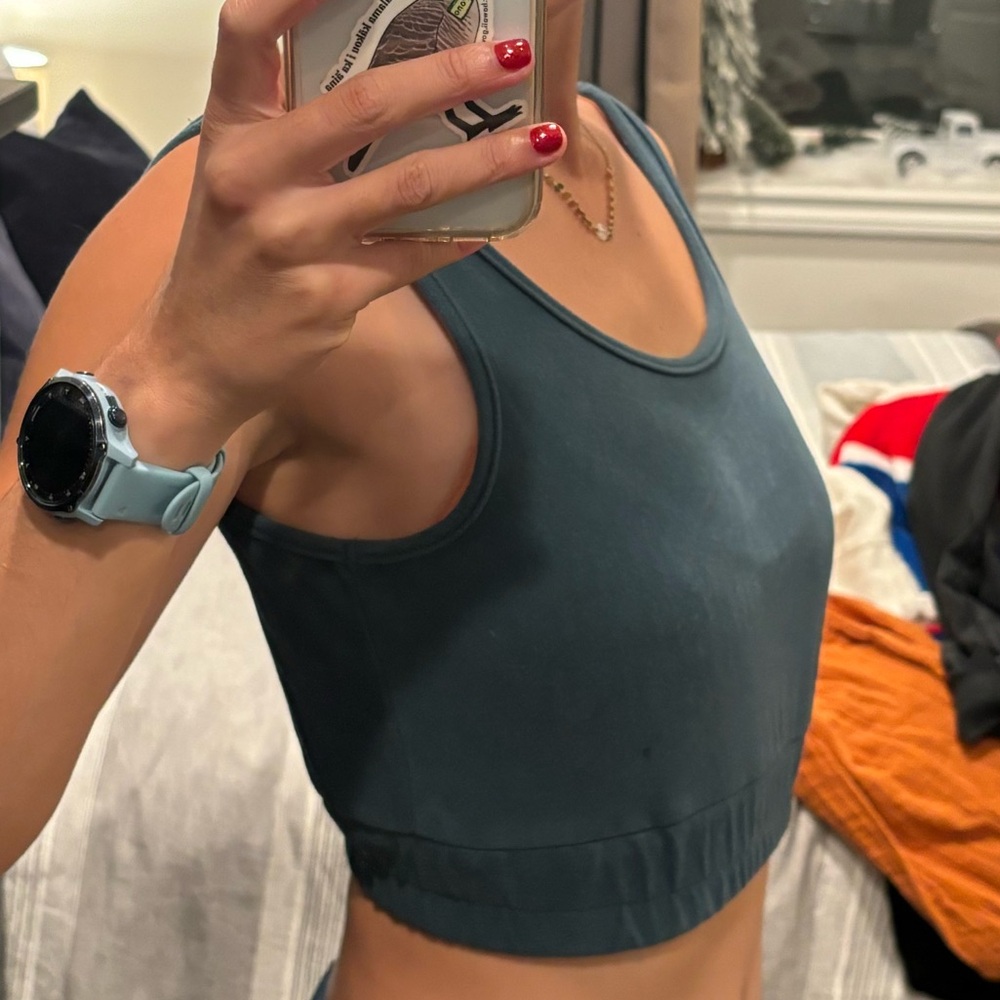 TERRI CLOTH Blue Crop Top